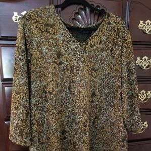 Brown, Beige, BLack and Gold and Women's top